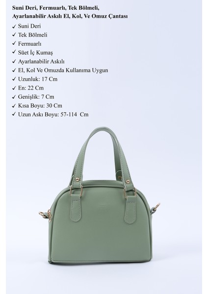 Mint Yeşil SHK205 Suni Deri Fermuarlı Tek Bölmeli Ayarlanabilir Askılı El,kol ve Omuz Çantası modelleri