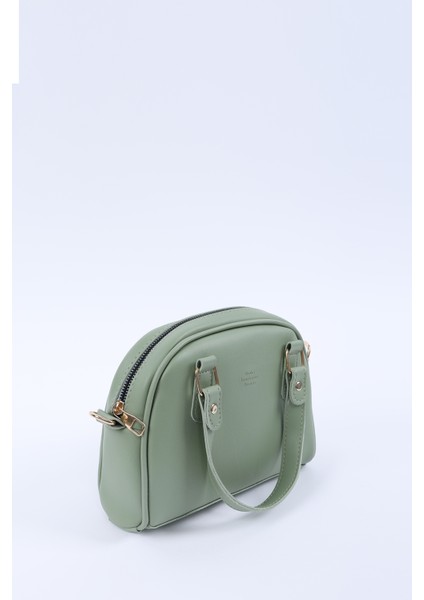 Mint Yeşil SHK205 Suni Deri Fermuarlı Tek Bölmeli Ayarlanabilir Askılı El,kol ve Omuz Çantası