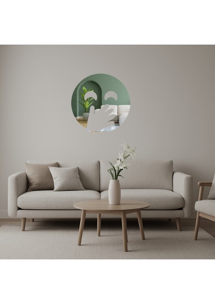 El Ağız Üzerinde Yüz Ifadeli Dekoratif Aynalı Tablo - KT6453-2527