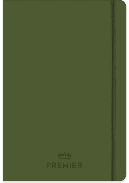 Color 17X24 96 Yaprak Kareli Ciltli Premier Defter - Haki