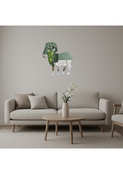 Koç Figürlü Iç Mekan Dekoratif Aynalı Tablo - KT4786-6941