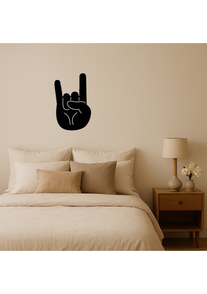 Metalci El Işareti Rock Temalı Duvar Dekoru - KT3213-6627
