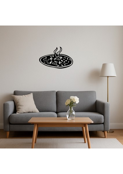 Sıcak Pizza Sanatı Dekoratif Tablo - KT7714-4544 fırsatları