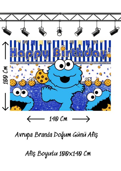 Susam Sokağı Kurabiye Canavarı Temalı Doğum Günü Afişi