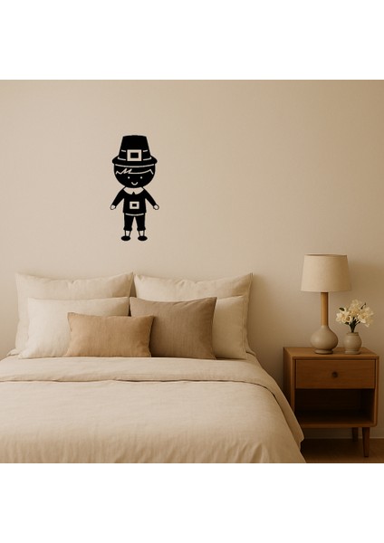 Sanatsal Mdf Pilgrim Amerikan Çocuk Duvar Tablosu - KT4769-2049