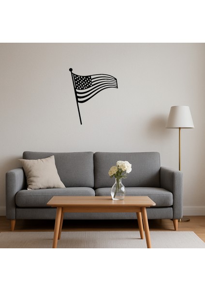 Amerikan Bayrağı Tasarımlı Mdf Dekoratif Tablo - KT2102-7327 fırsatları