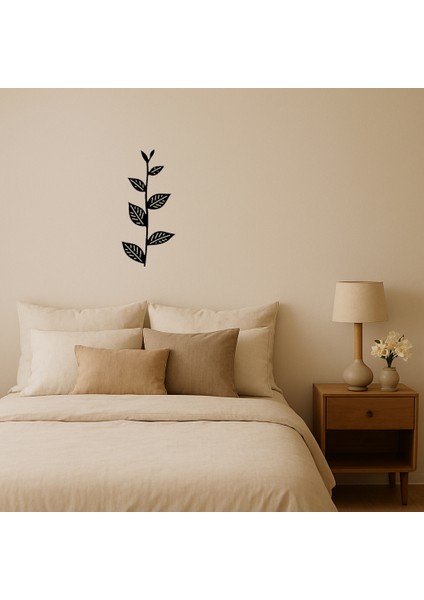Geometrik Yaprak Desenli Mdf Iç Mekan Tablo - KT9414-3867