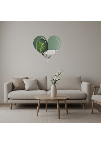 Kalp ve Aşk Figürlü Modern Aynalı Tablo - KT1381-2201