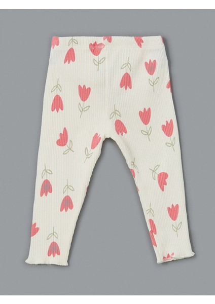 Lcw Baby Pembe Bisiklet Yaka Çiçekli Kız Bebek Bluz ve Tayt 2'li indirimleri