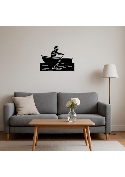 Mdf Kürek Çeken Emoji Dekoratif Tablo - KT6693-3557 fırsatları