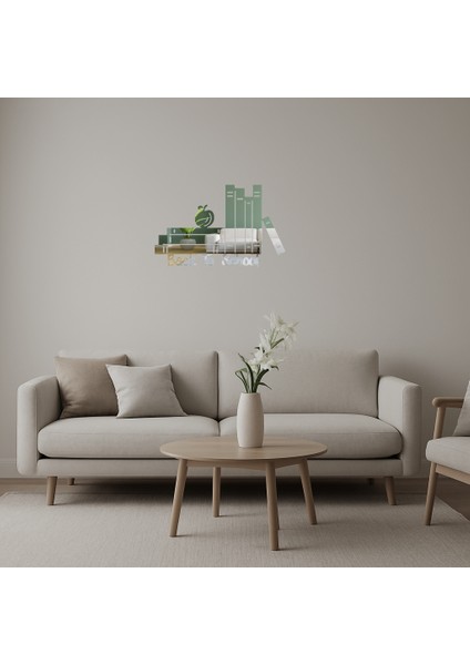 Okula Dönüş Kitapları Temalı Dekoratif Aynalı Tablo - KT4169-9614