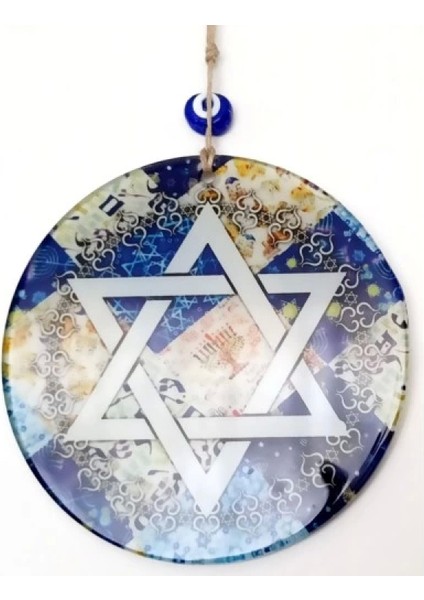 Davut Yıldızı Simgeli Füzyon Cam Duvar Süsü fiyatları