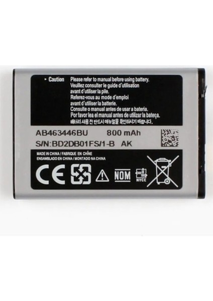 Samsung E1205 E1200 E1207 E250 E500 AB463446BU Pil Batarya