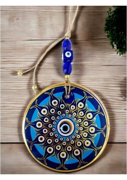 Dekoratif Desen Nazar Boncuklu Duvar Süsü Cam Duvar Dekoru