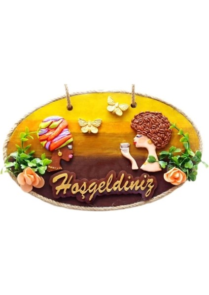 Keyifli Kadınlar El Yapımı Hoşgeldiniz Yazılı Kapı Süsü fiyatları