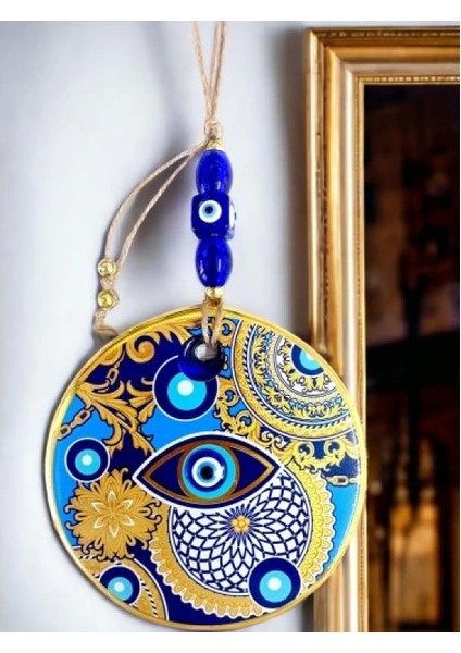 Çini Gold Desen Nazar Boncuklu Gözlü Duvar Süsü fırsatları