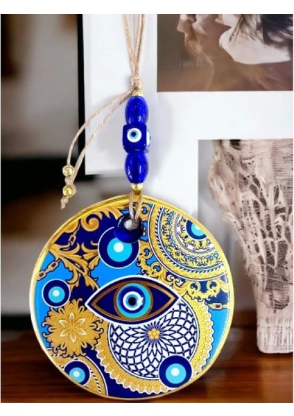 Çini Gold Desen Nazar Boncuklu Gözlü Duvar Süsü indirimleri