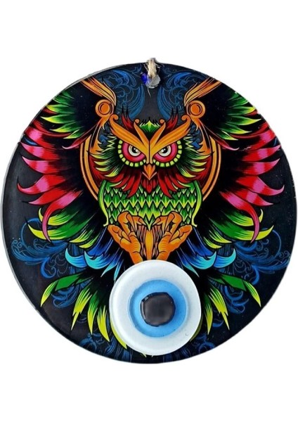 Efsane Baykuş 15 Santimetre Füzyon Cam Duvar Süsü