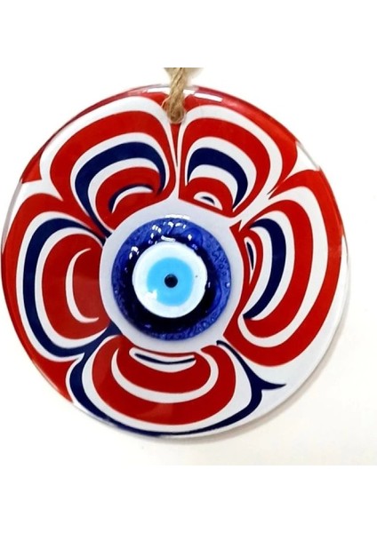 Cam Nazar Boncuklu Kırmızı Şeker Modelli Duvar Süsü fiyatları