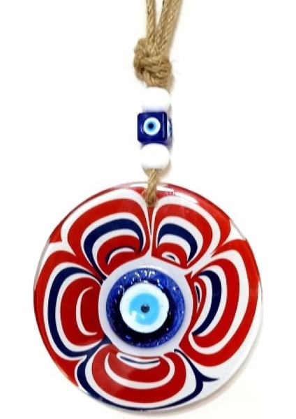 Cam Nazar Boncuklu Kırmızı Şeker Modelli Duvar Süsü modelleri