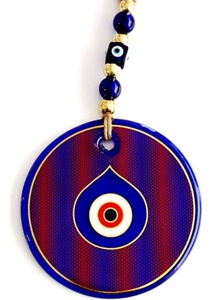 Damla Göz Modelli Yaldızlı Kırmızılı Cam Duvar Süsü Nazarlık fiyatları