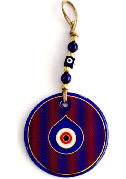 Damla Göz Modelli Yaldızlı Kırmızılı Cam Duvar Süsü Nazarlık modelleri