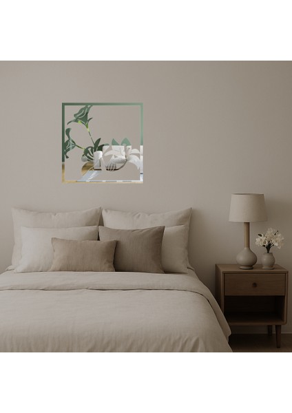 Sanatsal Çiçek Tasarımlı Dekoratif Aynalı Tablo - KT1600-1142 fiyatları