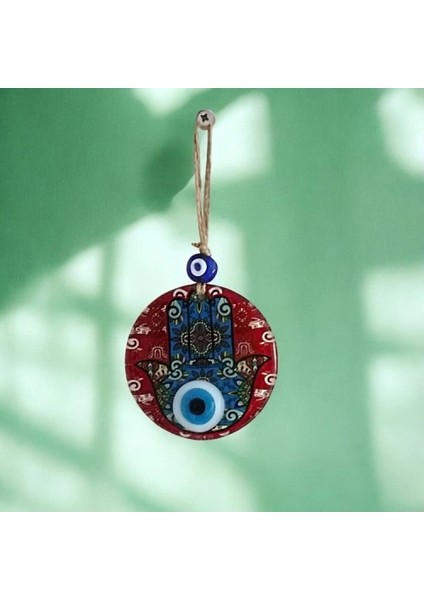 Fatma Ana Bereket Eli Desenli Nazar Boncuklu Duvar Süsü 10 cm Cam Duvar Süsü fiyatları