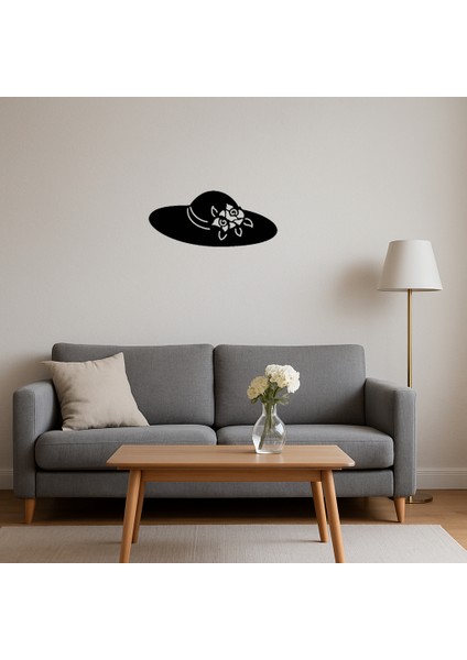 Çiçek ve Şapka Detaylı Kadın Mdf Tablo - KT4994-1583 fırsatları
