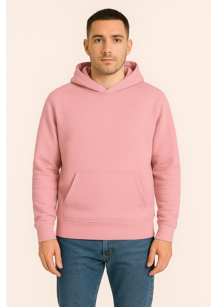 Erkek - Kadın Basic Kapüşonlu Sweatshirt - Oversize Rahat Kalıp Hoodie