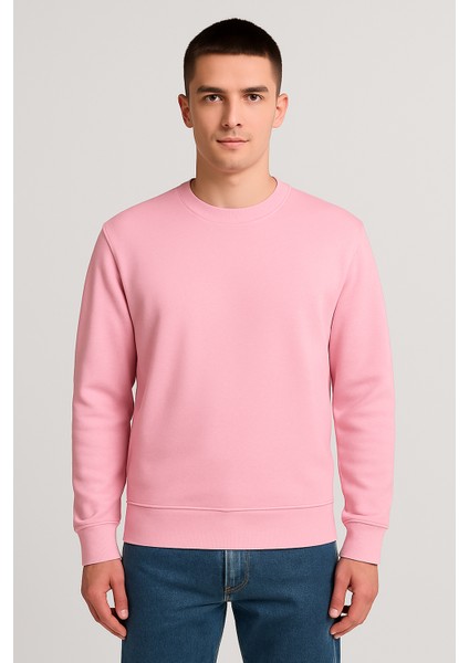 Kadın - Erkek Sweatshirt – Bisiklet Yaka Basic Uzun Kollu Rahat Fit