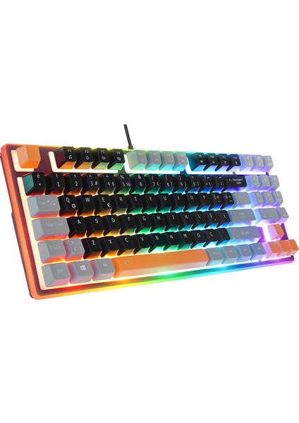 Emachines EAK216 Oyuncu Klavyesi Tkl Klavye Rainbow Aydınlatmalı Membran Gaming Klavye Q Siyah fiyatları