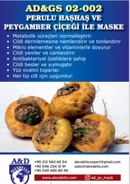 Perulu Haşhaş ve Peygamber Çiçeği ile Maske fırsatları
