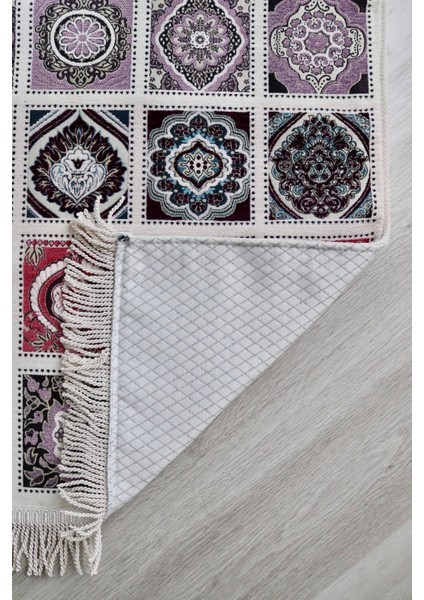 40 Yama Desenli Astarlı Lüks Seccade S1017 Mürdüm indirimleri