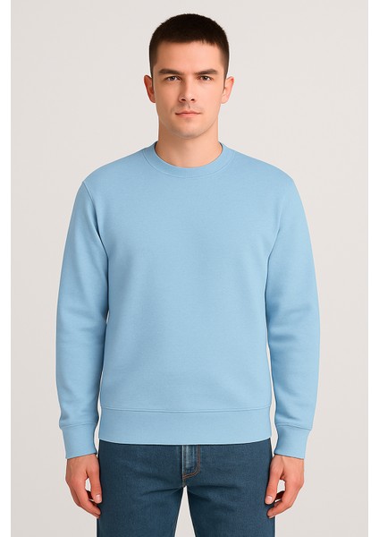 Kadın - Erkek Sweatshirt – Bisiklet Yaka Basic Uzun Kollu Rahat Fit