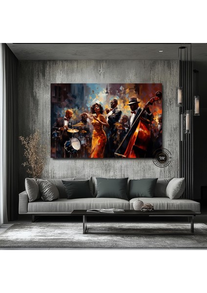Caz Temalı Duvar Sanatı, Müzisyen Baskıları, Modern Soyut Caz Kanvası fiyatları