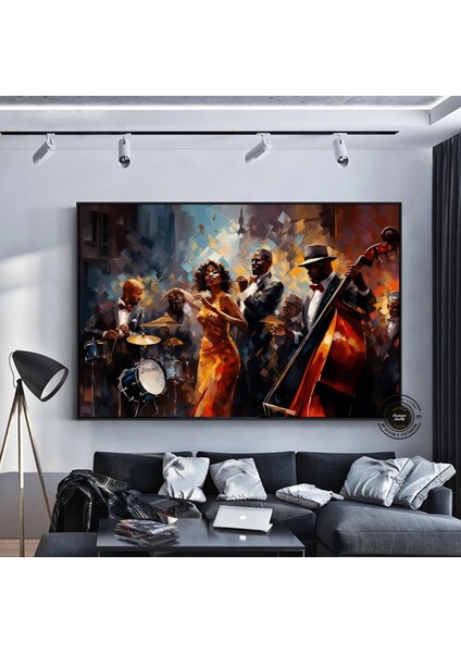 Caz Temalı Duvar Sanatı, Müzisyen Baskıları, Modern Soyut Caz Kanvası indirimleri