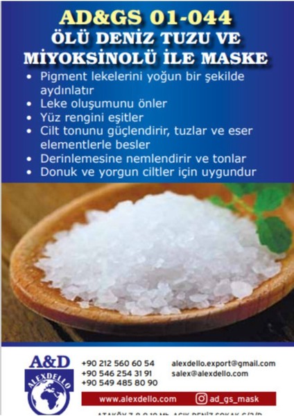 Ölü Deniz Tuzu ve Miyoksinolü ile Maske indirimleri