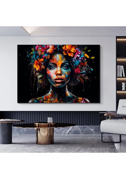 Modern Afro-Amerikan Kadın Graffiti Duvar Sanatı