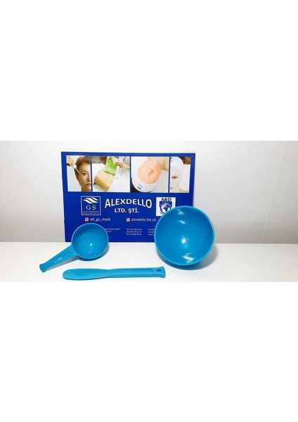 Mavi Maske 3lü Maske Seti/ Karıştırma Kabı+ Spatula+ Ölçek 100 ml