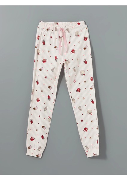 Lcw Dream Pembe Bisiklet Yaka Baskılı Kadın Pijama Takımı modelleri