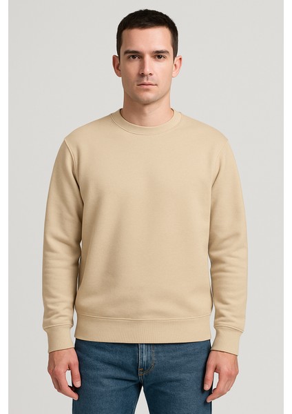 Kadın - Erkek Sweatshirt – Bisiklet Yaka Basic Uzun Kollu Rahat Fit