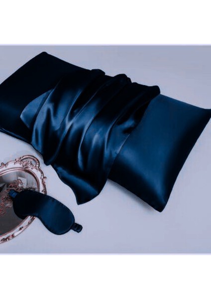 2 Adet Özel Seri Ipek Saten Yastık Kılıfı 50X70 cm | Yumuşak ve Şık Tasarım | Koyu Lacivert fiyatları