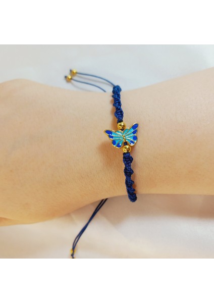 Kelebek Figürlü Örgü Makrome Bileklik, El Yapımı Ayarlanabilir Şık Hediyelik Kadın Bileklik, Kelebek Desenli Makrome Örgü Günlük Kombin Bileklik, Kelebek Bileklik, Makrome Bileklik