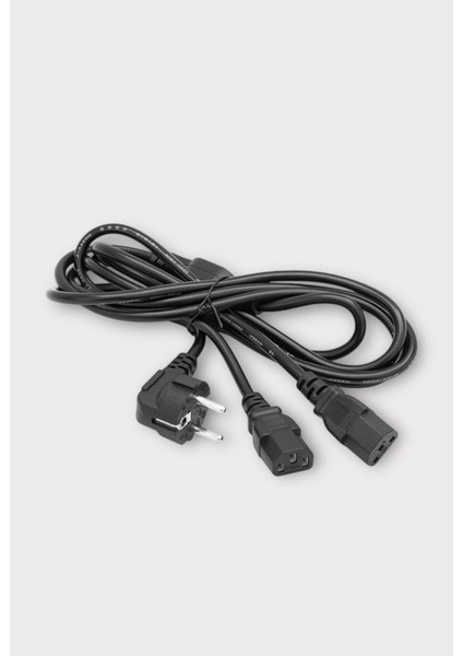 Çift Güç Çıkışlı 1.8 Metre Pc Power Kablosu Dişi Iec C13 AC220V Tek Priz