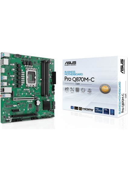 Pro Q870M-C-CSM Ddr5 (6400MHZ)OC M.2 Hdmı/dp/usb-C Pcıe 4.0 1851P Matx Anakart