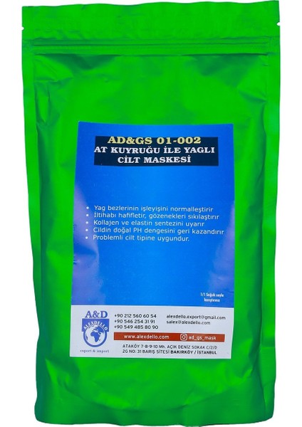 Gözenek Temizleyici, Sıkılışatırıcı ve Güzellik Maskesi - At Kuyruğu ile Yağlı Cilt Maskesi - 350 gr