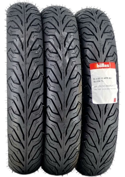 300-10 Dubleks (Tl) Üç Tekerlikli Motosiklet Lastiği 3 Adet Takım BL084 fiyatları
