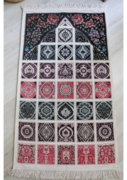 40 Yama Desenli Astarlı Lüks Seccade S1017 Mürdüm fırsatları