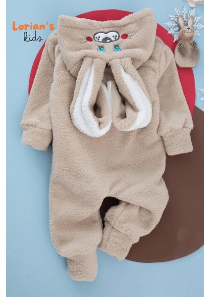 Welsoft Açık Kahve Tavşan Yumuşak Peluş Fermuarlı Bebek Tulumu - 3 Yaş modelleri